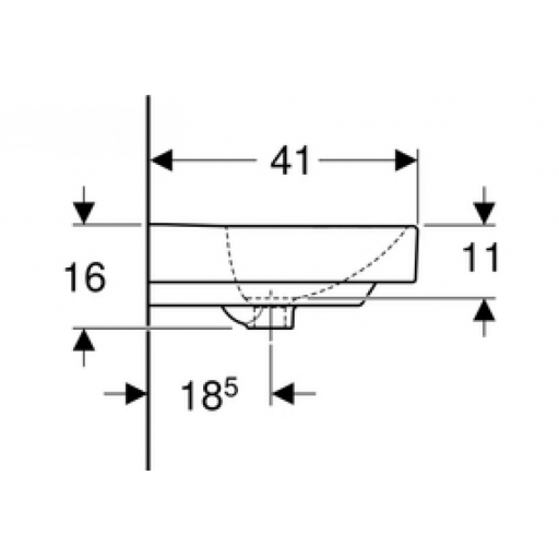 Раковина подвесная Geberit Smyle Square 500.256.01.1 белая